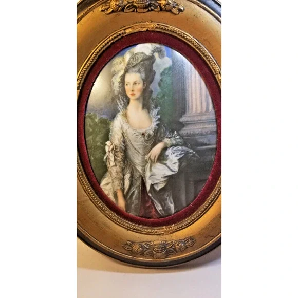 Print of The Honourable Mrs Graham by Gainsborough Antique Oval Bubble Frame
